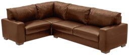 Argos Home Eton Leather Left Hand Corner Sofa - Tan