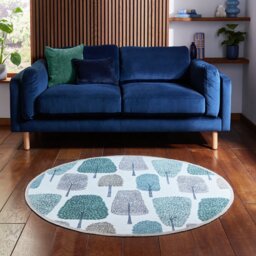 Scion Cedar Juniper Round Green Flatweave Rug - 152cm