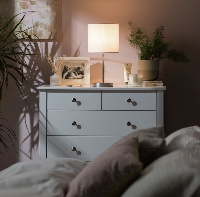 Argos Home Satin Stick Table Lamp - Super White - image 1