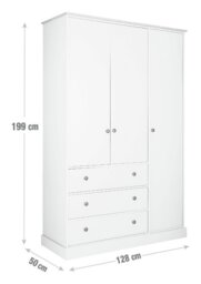 Argos Home Kensington 3Dr 3Drw Wardrobe - Soft Grey /Oak Eff - thumbnail 2