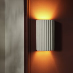 Argos Home Mars Ceramic Ribbed Wall Light - White - thumbnail 1