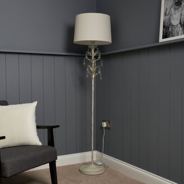 BHS Josefine Leaf Metal Floor Lamp - Cream - image 1