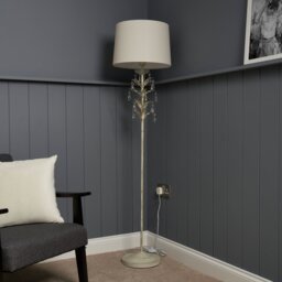 BHS Josefine Leaf Metal Floor Lamp - Cream - thumbnail 1