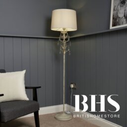 BHS Josefine Leaf Metal Floor Lamp - Cream - thumbnail 2