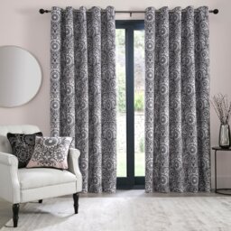 Laurence Llewelyn-Bowen Romilly Eyelet Curtains - Natural - 168x229cm - thumbnail 1