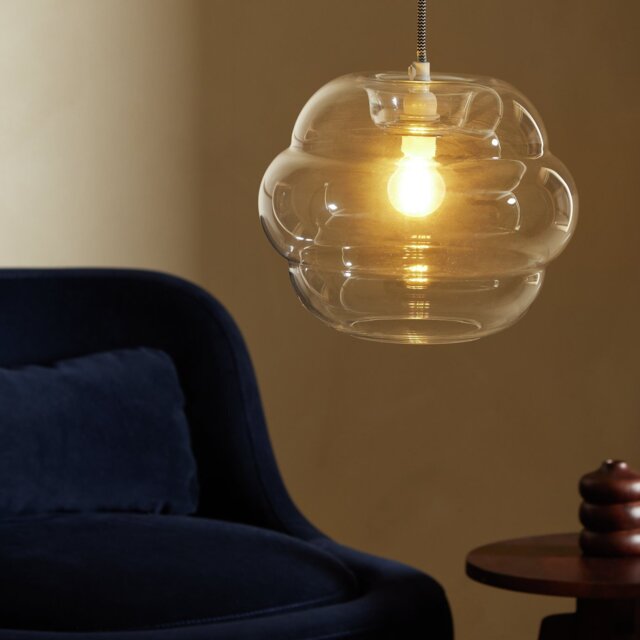 Habitat Clear Glass Honeycomb Easy Fit Lampshade - 25cm - image 1
