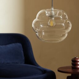 Habitat Clear Glass Honeycomb Easy Fit Lampshade - 25cm - thumbnail 2