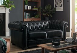Habitat Chesterfield Leather 2 Seater Sofa - Chocolate - thumbnail 2