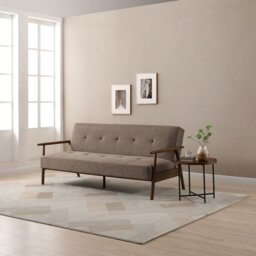 Kyoto Bentley Small Double Fabric Sofa Bed - Taupe - thumbnail 2