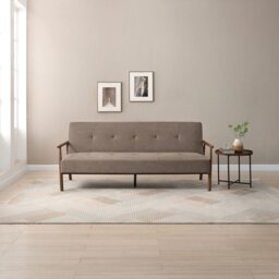 Kyoto Bentley Small Double Fabric Sofa Bed - Taupe - thumbnail 1