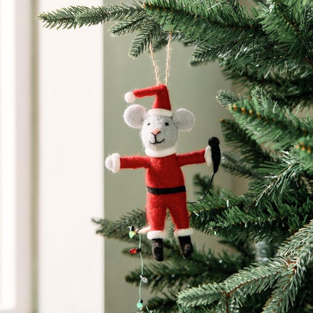 Habitat Single Mouse Santa Claus Hanging Christmas Ornament - image 1