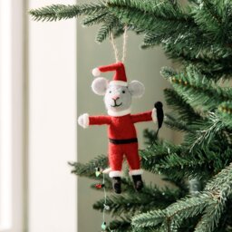Habitat Single Mouse Santa Claus Hanging Christmas Ornament - thumbnail 1