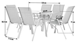 Argos Home Sicily 6 Seater Metal Patio Set - Grey - thumbnail 2