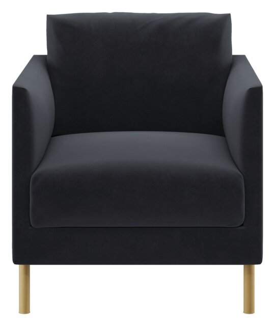 Habitat Hyde Velvet Armchair - Charcoal