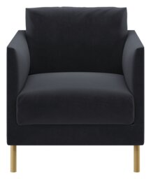 Habitat Hyde Velvet Armchair - Charcoal - thumbnail 1