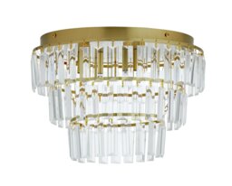 Argos Home Presley Glass 3 Tier Flush to Ceiling Light-Brass - thumbnail 2