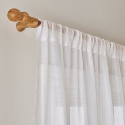 Argos Home Slot Top Sheer Voile Curtain - White - 140x137cm - thumbnail 2