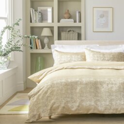 Habitat Distressed Jacquard Golden Bedding Set - Double - thumbnail 1