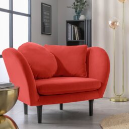 Habitat Arya Velvet Armchair - Orange - thumbnail 2