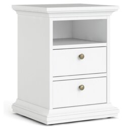 Tvilum  Paris 2 Drawer Bedside Table - White - thumbnail 1