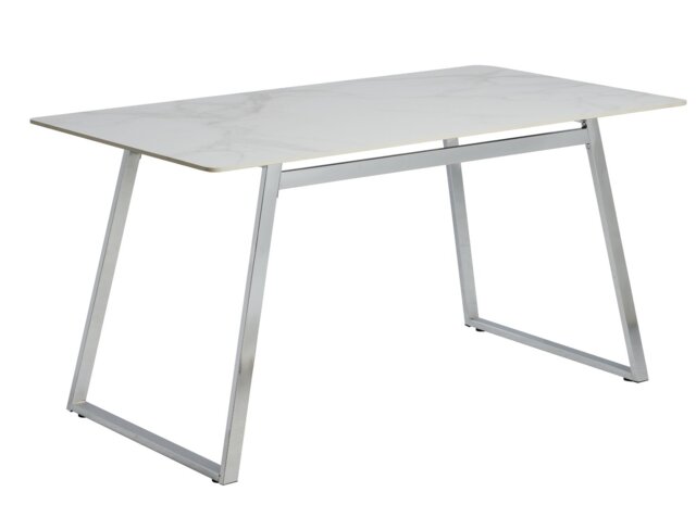 Argos Home Milo Marble 6 Seater Dining Table - White & Grey - image 1