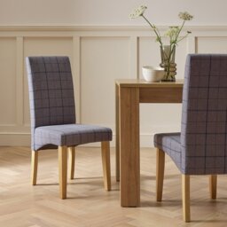Argos Home Skirt Pair of Fabric Dining Chair - Grey and Blue - thumbnail 1