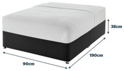 Silentnight Single Divan Bed Base - Charcoal - thumbnail 2