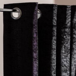 Argos Home Crushed Velvet Eyelet Curtains - Black - 229x229cm