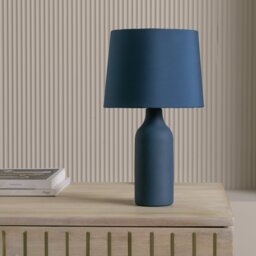Argos Home Rica Ceramic Table Lamp - Ink Blue - thumbnail 1