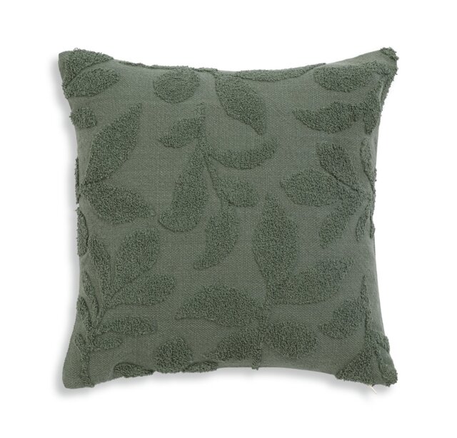 Habitat Floral Tufted Cushion Green 43x43cm by Argos