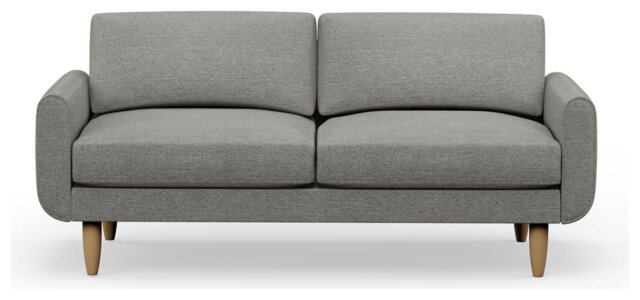 Hutch Fabric Round Arm 3 Seater Sofa - Dove Grey - image 1