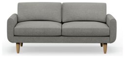 Hutch Fabric Round Arm 3 Seater Sofa - Dove Grey - thumbnail 1