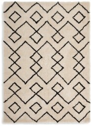 Habitat Diamond Tufted Cream & Black Shaggy Rug - 120x170cm - thumbnail 2