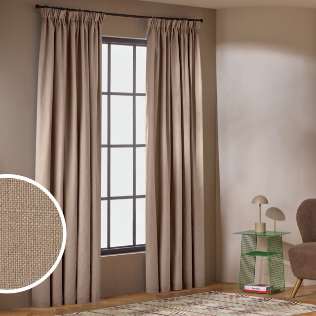 Habitat Blackout with Linen Curtains - Stone - 229x183cm - image 1