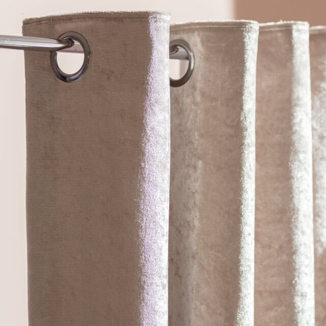 Argos Home Crushed Velvet Eyelet Curtains - Champagne - 168x229cm - image 1