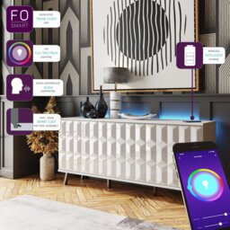 Frank Olsen Elevate Smart 3 Door Sideboard - White - thumbnail 2