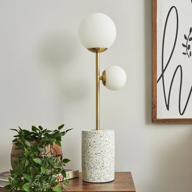 BHS Fleur Terrazzo Table Lamp - Gold - image 1