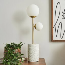BHS Fleur Terrazzo Table Lamp - Gold - thumbnail 1