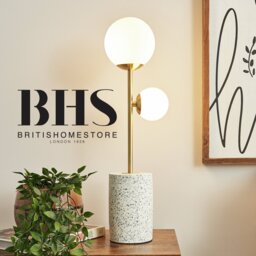 BHS Fleur Terrazzo Table Lamp - Gold - thumbnail 2
