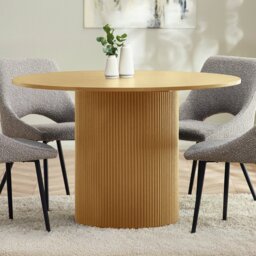 Julian Bowen Louis 4 Seater Round Dining Table - Light Oak - thumbnail 1