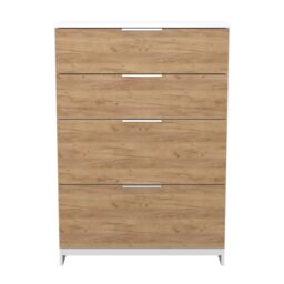 Livara Ready Assembled Orillia 4 Drawer Chest - White & Oak - thumbnail 2
