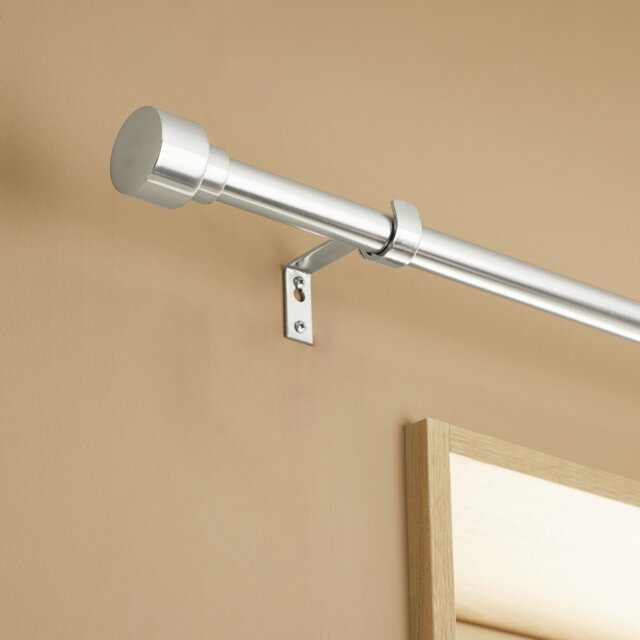 Argos Home Extendable Metal Stud Stainless Steel Curtain Pole - 165 - 300cm - image 1