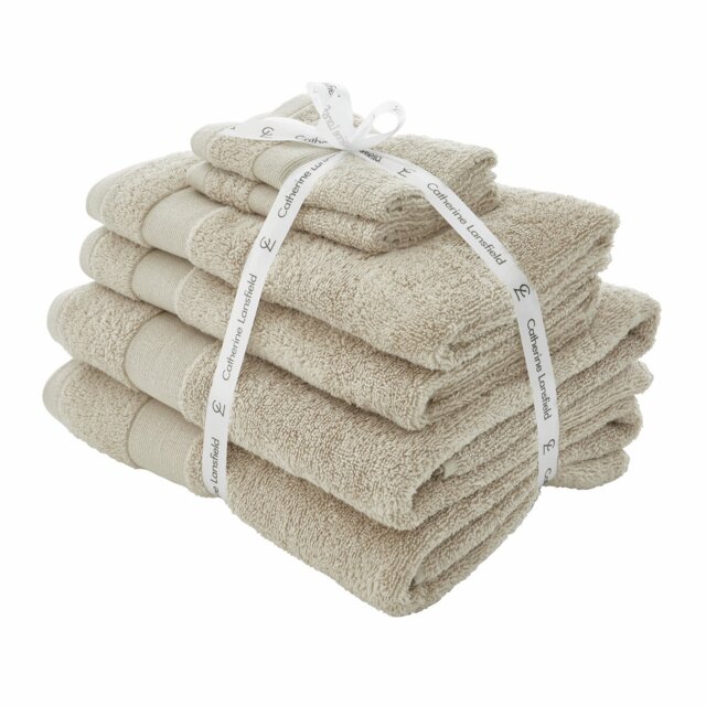 Catherine Lansfield Anti Bac Towel Bale - Natural - image 1