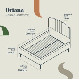 Silentnight Oriana Double Velvet Bed Frame - Blue - thumbnail 2