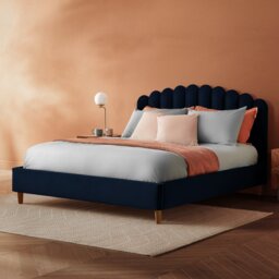 Silentnight Oriana Double Velvet Bed Frame - Blue - thumbnail 1