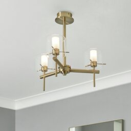 Spa Gene Cylinder Brass 3 LED Ceiling Light - Gold - thumbnail 1