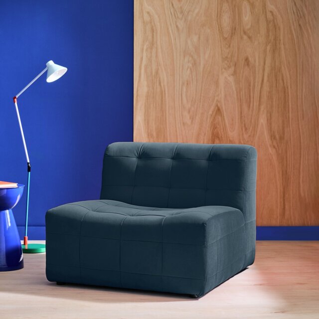 Habitat Archive Velvet Chair - Blue - image 1