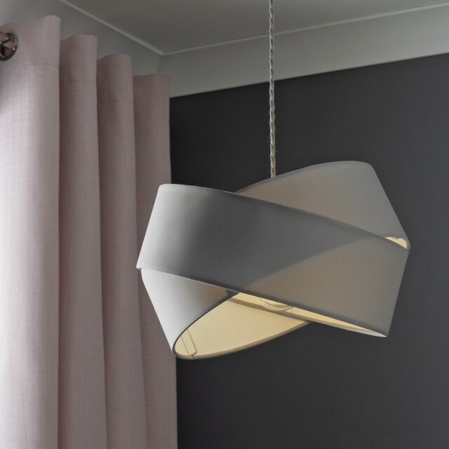 Argos Home Grey Ribbon Twist Easy Fit Lampshade - 31cm - image 1