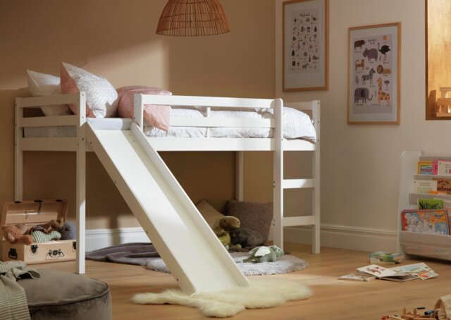 Argos Home Kaycie Mid Sleeper with Slide - White - image 1