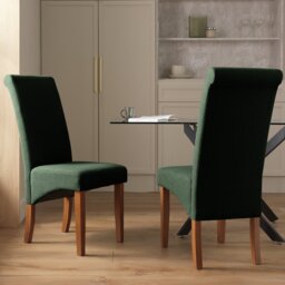 Argos Home Midback Pair of fabric Dining Chairs - Green - thumbnail 1